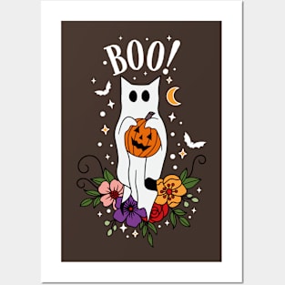 Halloween Cat Ghost Posters and Art